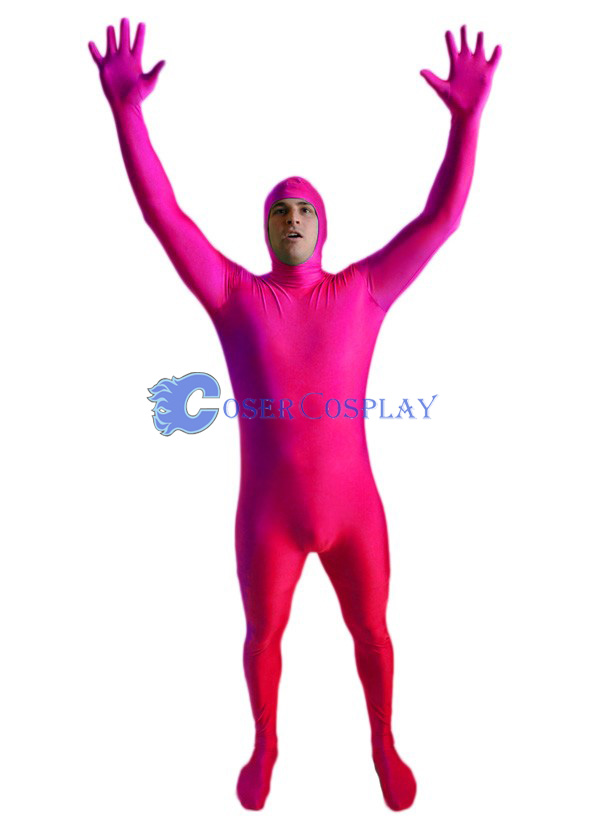 Open Face Lycra Spandex Zentai Hot Fushia